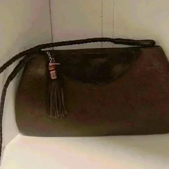 Brighton Women's Brown TwoTone Leather Magnetic Closure Clutch CrossBody Handbag - Picture 12 of 16